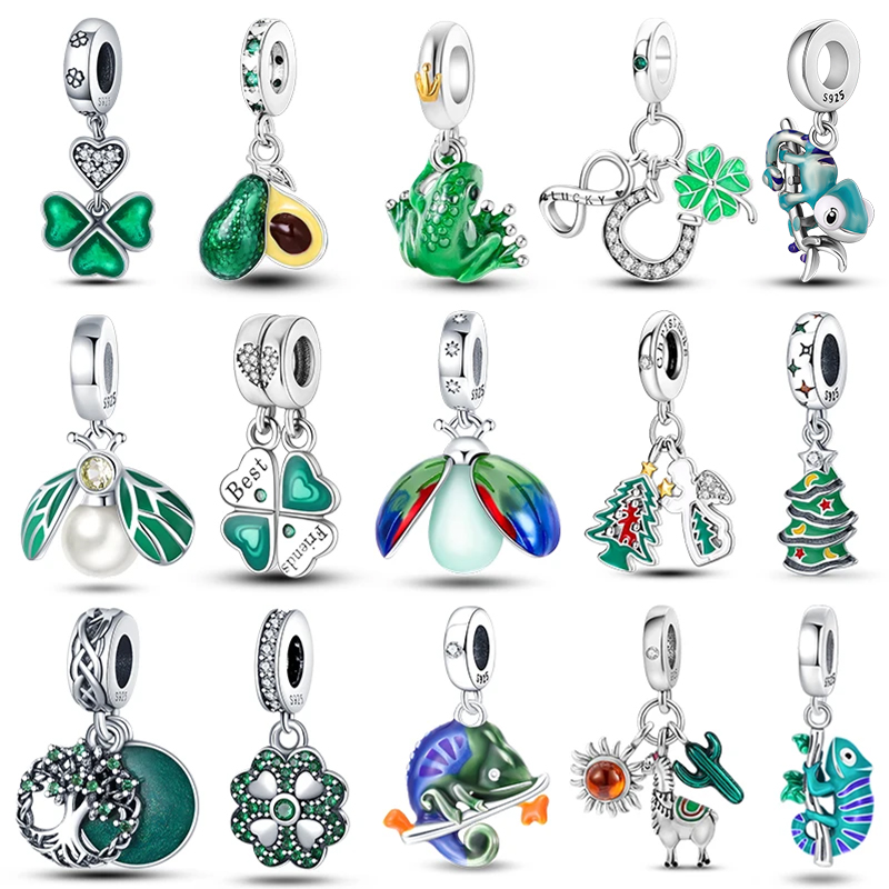 Red Clover Flower - Charms aus 925er-Sterlingsilber mit Baum des